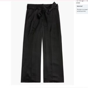 J. Crew Wide Leg Pants in Black Satin Crepe